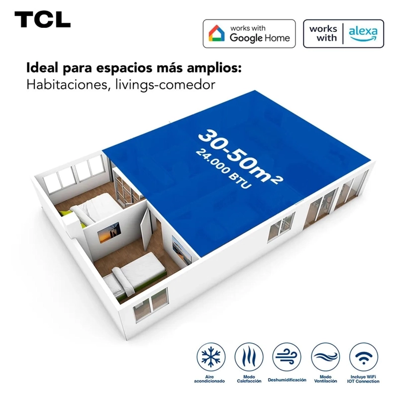 AIRE ACONDICIONADO INVERTER TCL TAC-24CHSA 24.000 BTU WI-FI - 5