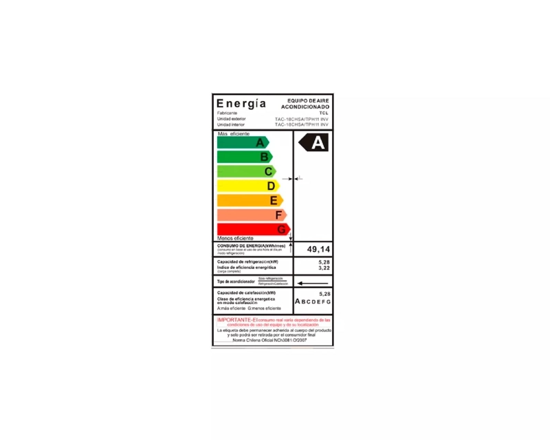 AIRE ACONDICIONADO INVERTER TCL TAC-18CHSA 18.000 BTU WI-FI - 5