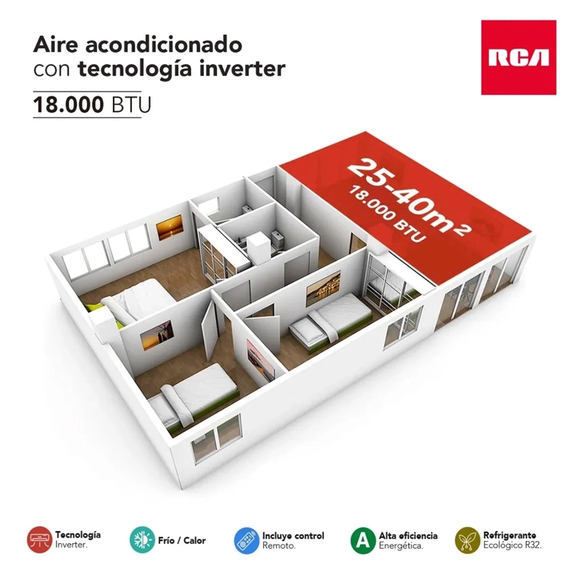 AIRE ACONDICIONADO SPLIT INVERTER RCA 18SP 18.000 BTU - 4