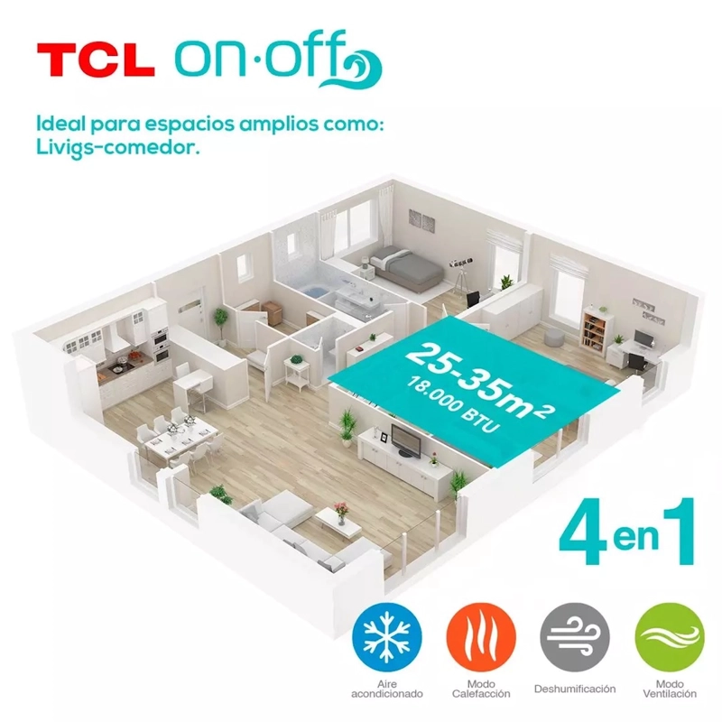 AIRE ACONDICIONADO TCL TAC-18CHSA-XA61 18.000 BTU INVERTER - 7