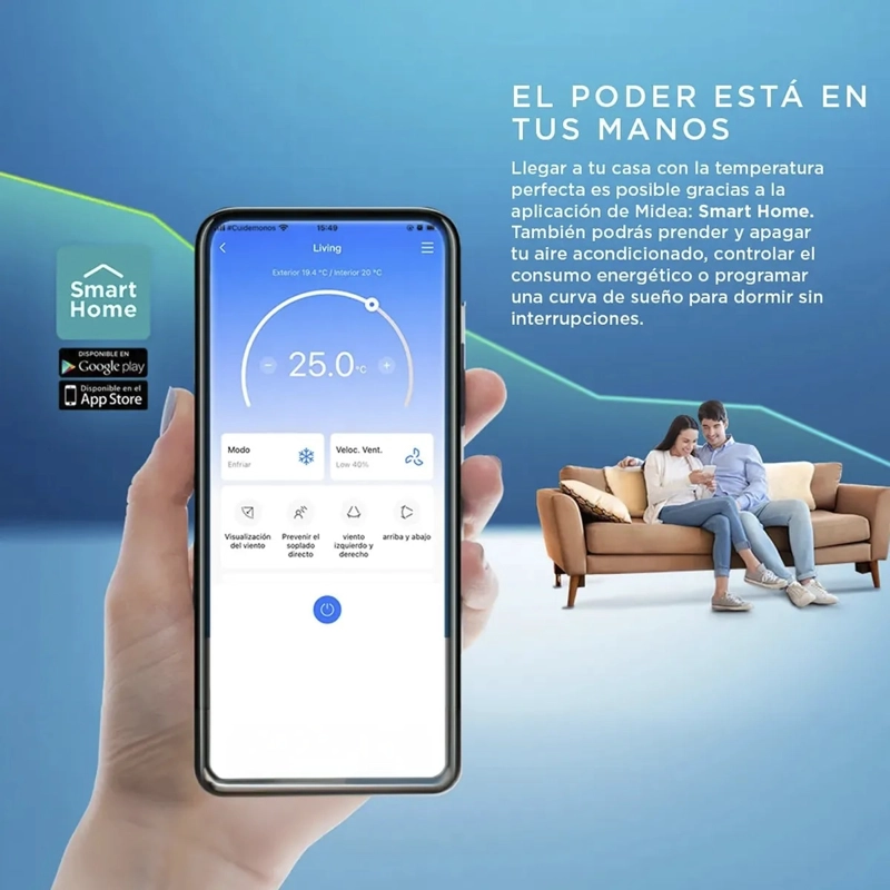 AIRE ACONDICIONADO MIDEA MOX104 BREEZELESS 9.000 BTU - 5