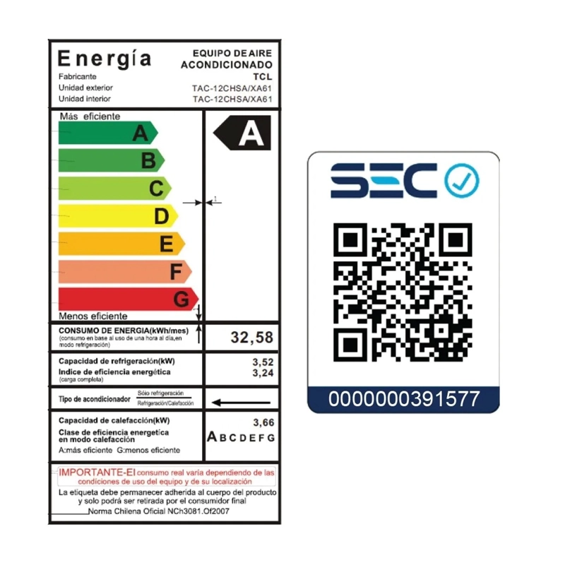 AIRE ACONDICIONADO SPLIT RCA RCA-12SP 12.000 BTU FRIO CALOR - 9