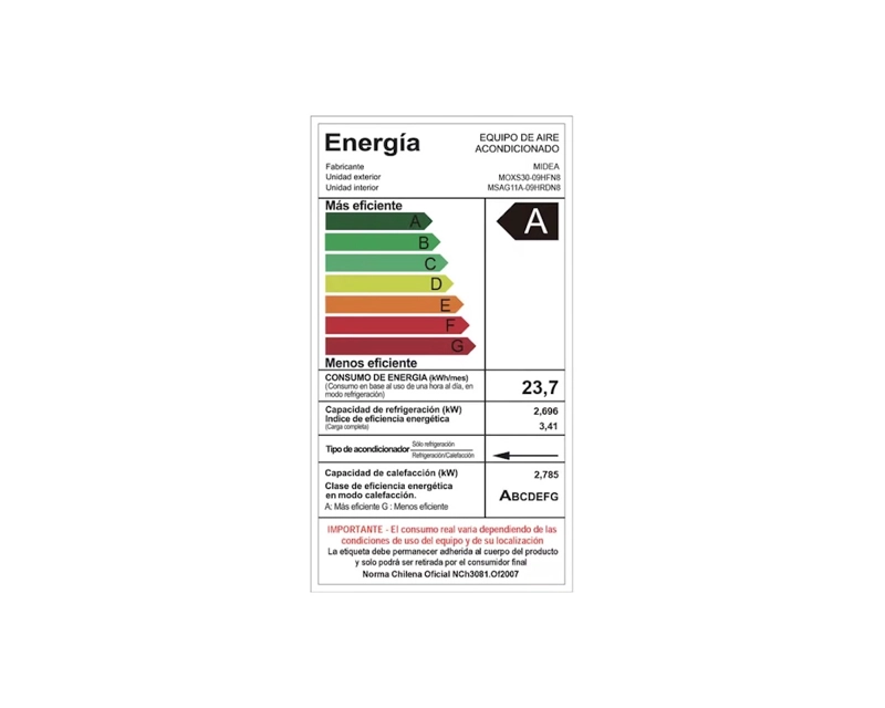 AIRE ACONDICIONADO MIDEA MOXS30 XTRA INVERTER 10.000 BTU - 10