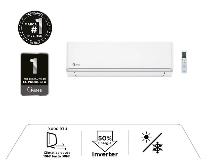 AIRE ACONDICIONADO MIDEA MOXS30 XTRA INVERTER 10.000 BTU - 2