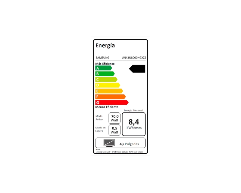 SMART TV SAMSUNG CRYSTAL UHD U8000H 43' 4K TIZEN - 6