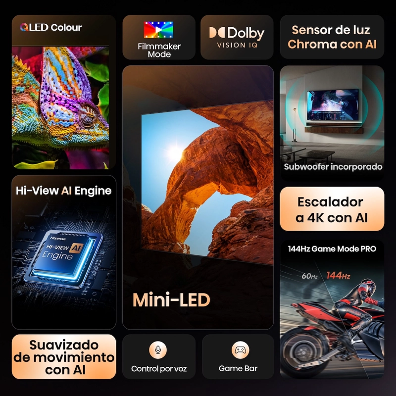 TELEVISOR HISENSE 55U7QG 55' MINI LED 144HZ - 3