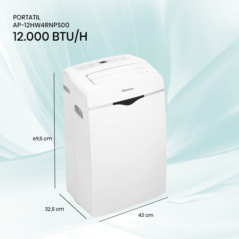 AIRE ACONDICIONADO PORTATIL HISENSE 12HW4RNPS01-B FRIO CALOR - 2