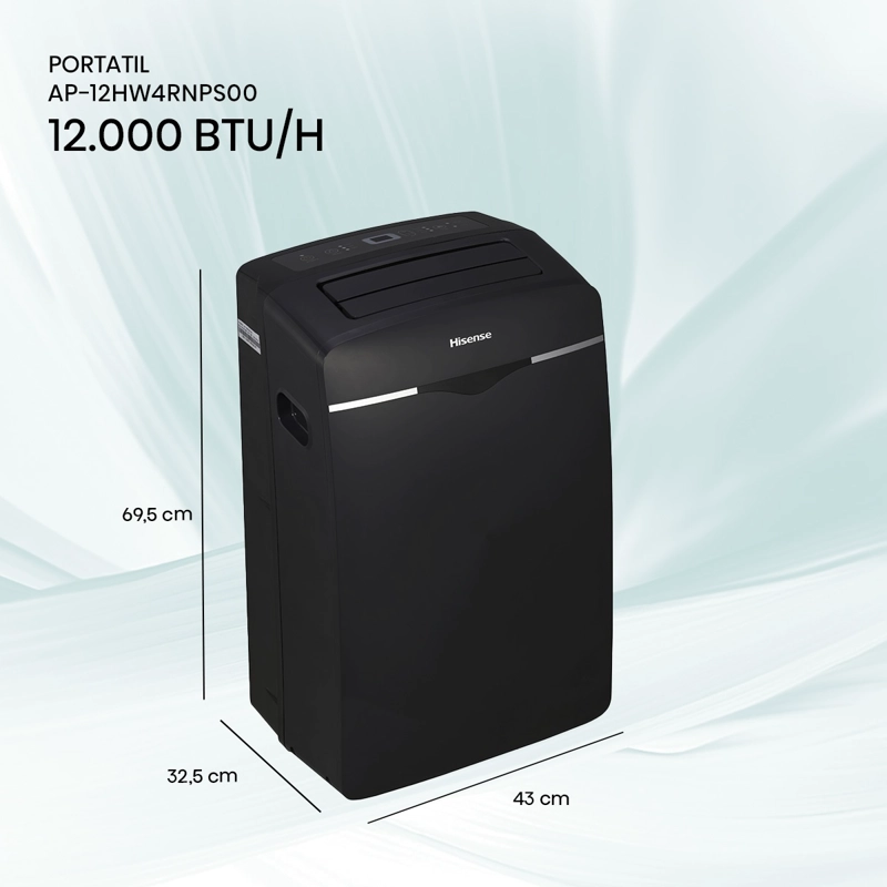 AIRE ACONDICIONADO PORTATIL HISENSE 12HW4RNPS01-N 12.000 BTU - 2