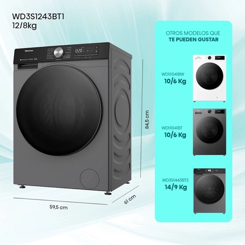 LAVADORA SECADORA HISENSE WD3S1243BT1 12/8 KG - 2