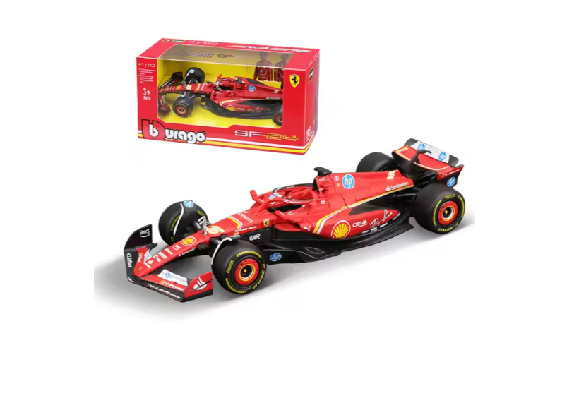 AUTO BBURAGO F1 FERRARI SF-24 2024 #16 LECLERC ESCALA 1:43 - 1