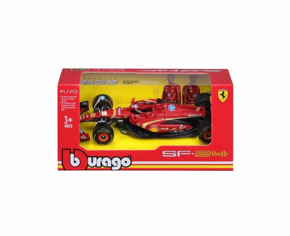 AUTO BBURAGO F1 FERRARI SF-24 2024 #16 LECLERC ESCALA 1:43 - 2