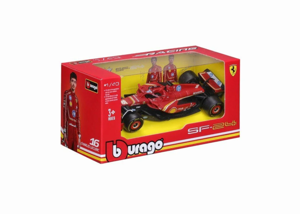 AUTO BBURAGO F1 FERRARI SF-24 2024 #16 LECLERC ESCALA 1:43 - 3