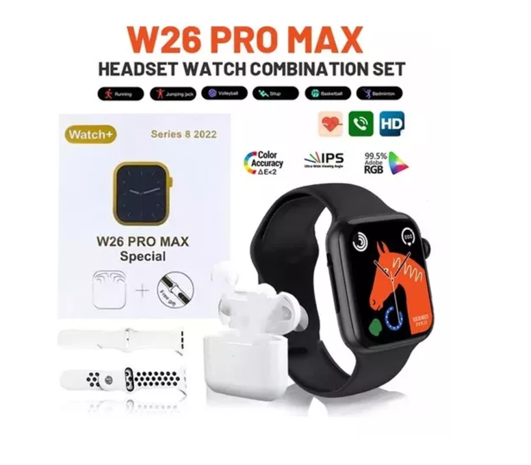 SMARTWATCH W26 PROMAX SERIE 8 SPECIAL + AURICULARES Y CORREA NEGRO - 2