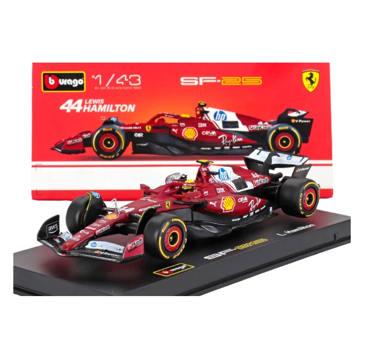 AUTO F1 FERRARI SF-25 2025 #44 HAMILTON 1:43 BBURAGO DE LUJO - 5