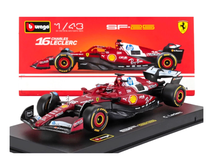AUTO F1 FERRARI SF-25 2025 #16 LECLERC 1:43 BBURAGO DE LUJO - 1