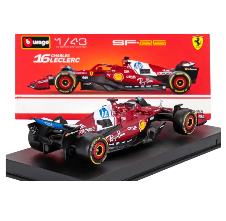 AUTO F1 FERRARI SF-25 2025 #16 LECLERC 1:43 BBURAGO DE LUJO - 2