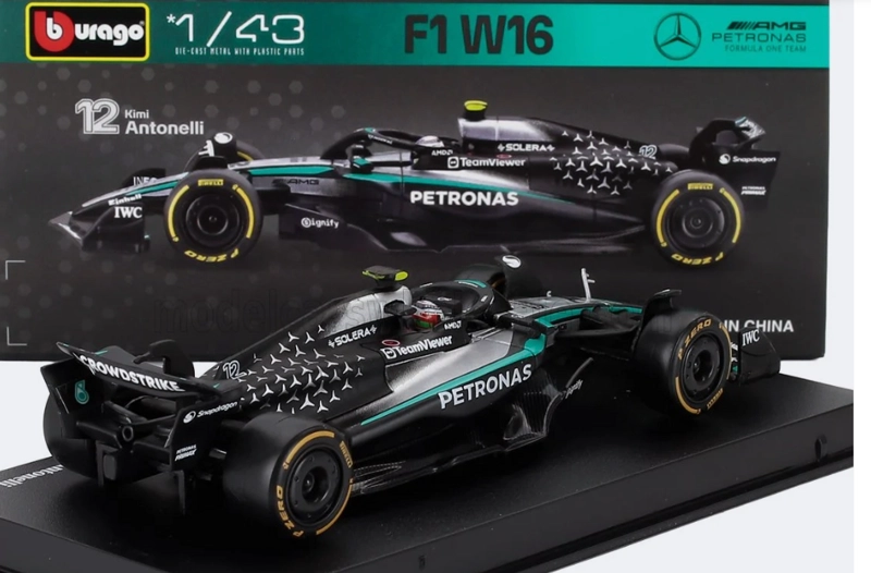 MERCEDES BENZ W16 #12 ANTONELLI 1/43 BURAGO ORIGINAL DE LUJO - 6