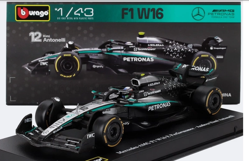 MERCEDES BENZ W16 #12 ANTONELLI 1/43 BURAGO ORIGINAL DE LUJO - 7