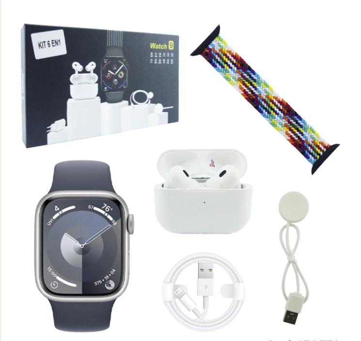 SMARTWATCH SERIES 9 RELOJ INTELIGENTE AUDIFONOS KIT 6 EN 1 - 1