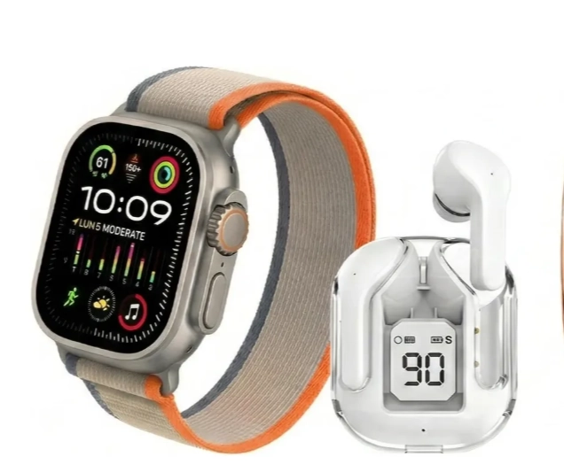 SMARTWATCH RELOJ OKPU D100 AMOLED + AUDIFONOS Y 2 CORREAS - 1