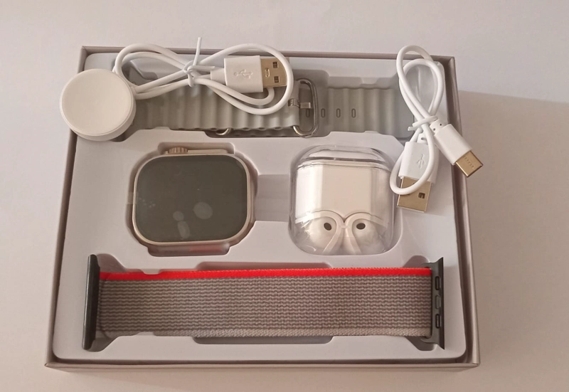 SMARTWATCH RELOJ OKPU D100 AMOLED + AUDIFONOS Y 2 CORREAS - 2
