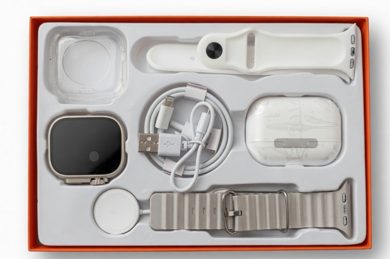 KIT SMARTWATCH X90 + AUDIFONOS INALAMBRICOS WATCH ULTRA - 1