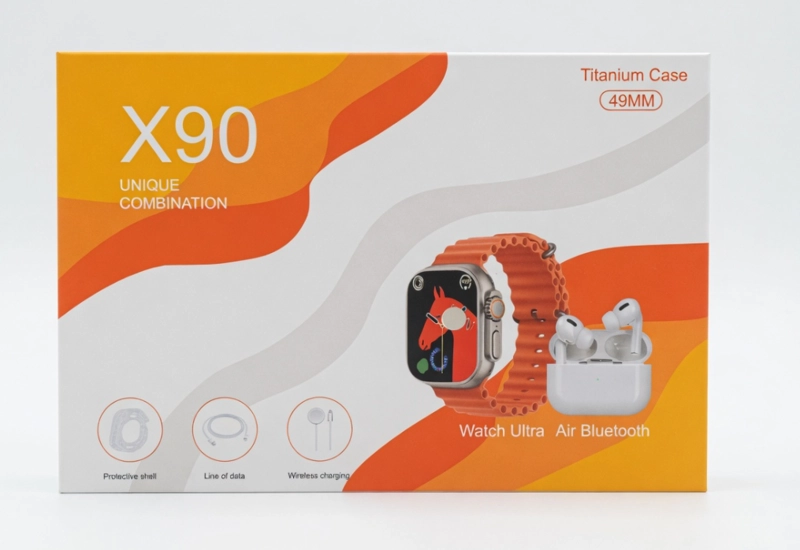 KIT SMARTWATCH X90 + AUDIFONOS INALAMBRICOS WATCH ULTRA - 2