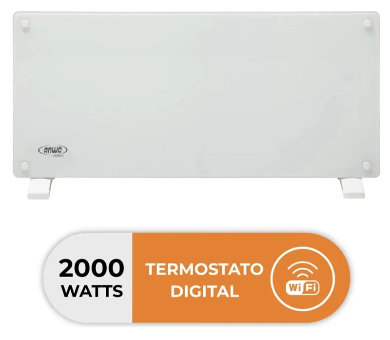 ESTUFA ELE CTRICA ANWO PANEL CONVECTIVO VIDRIO CON WIFI 2000W PROGRAMABLE NDFL2000V - 1