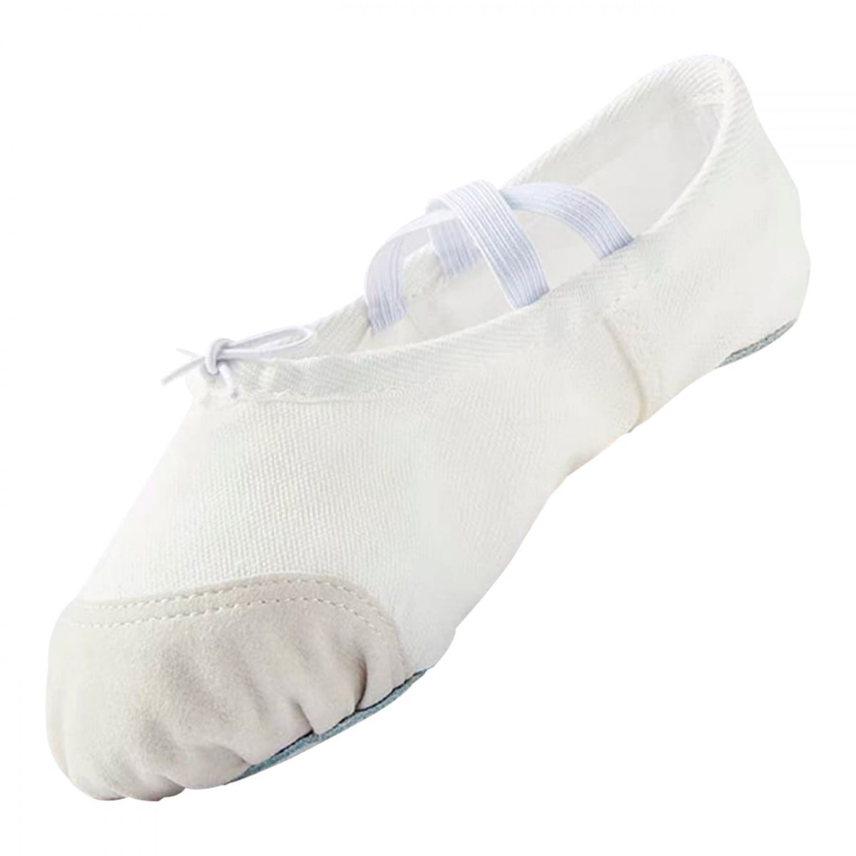 ZAPATILLAS MEDIA PUNTA NIÑA BLANCO 7701 LONA Y GAMUZA BALLET - 1