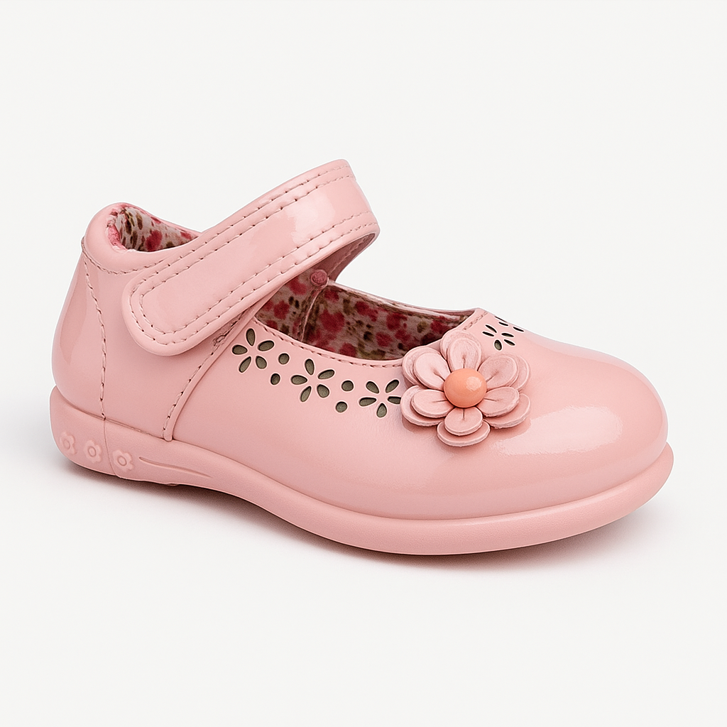 ZAPATO INFANTIL NIÑA ROSADO 7003 CHAROL FIESTAS NAVIDAD BAUTIZO - 1