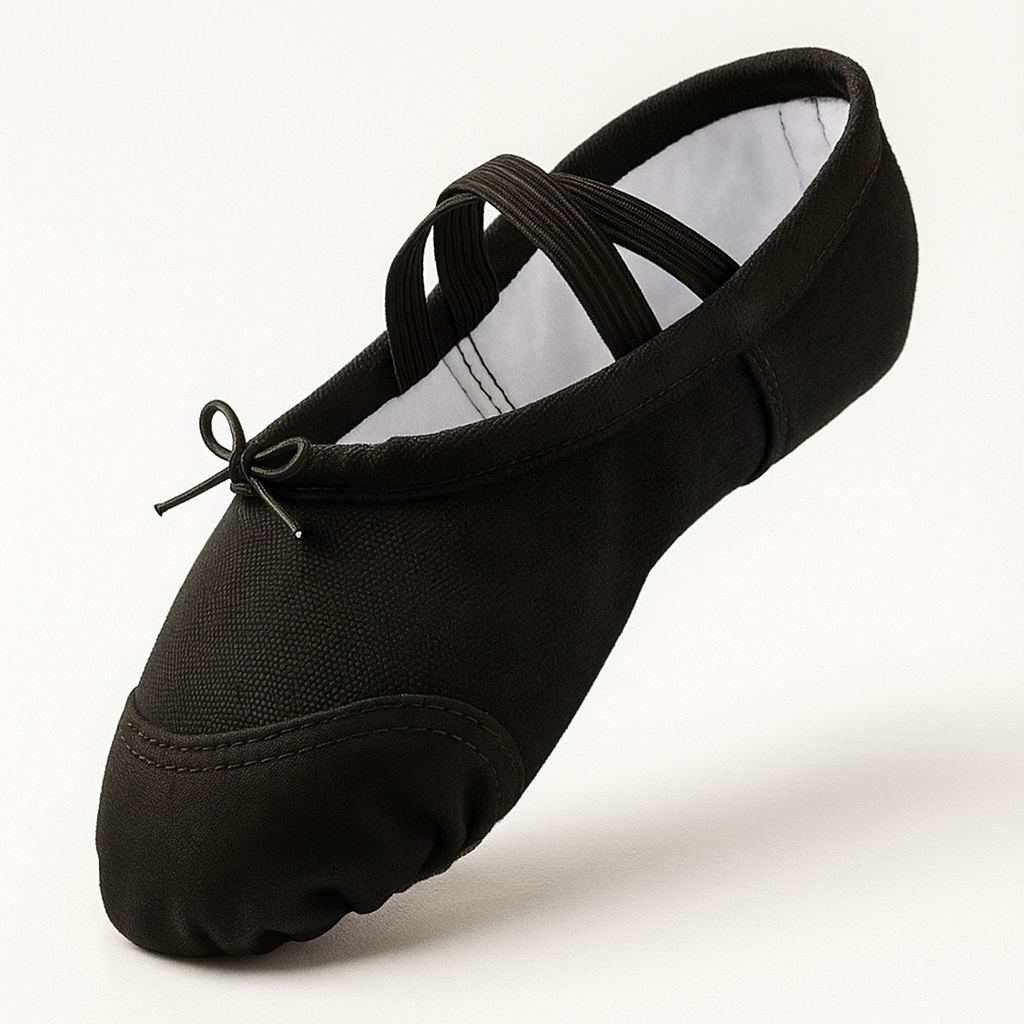 ZAPATILLAS MEDIA PUNTA NIÑA NEGRO 7702 LONA Y GAMUZA BALLET - 1