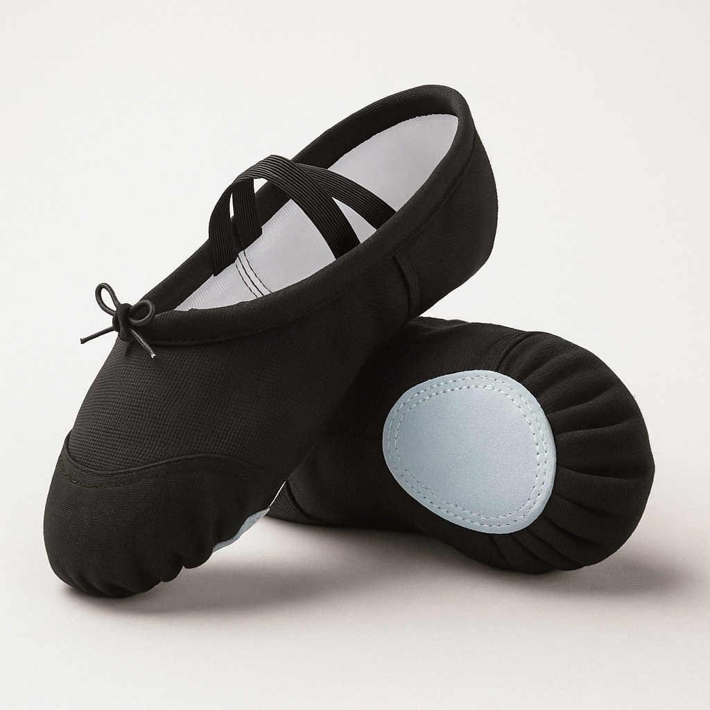 ZAPATILLAS MEDIA PUNTA NIÑA NEGRO 7702 LONA Y GAMUZA BALLET - 2