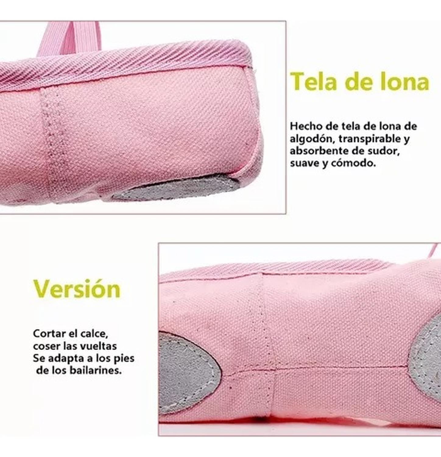 ZAPATILLAS MEDIA PUNTA NIÑA NEGRO 7702 LONA Y GAMUZA BALLET - 3