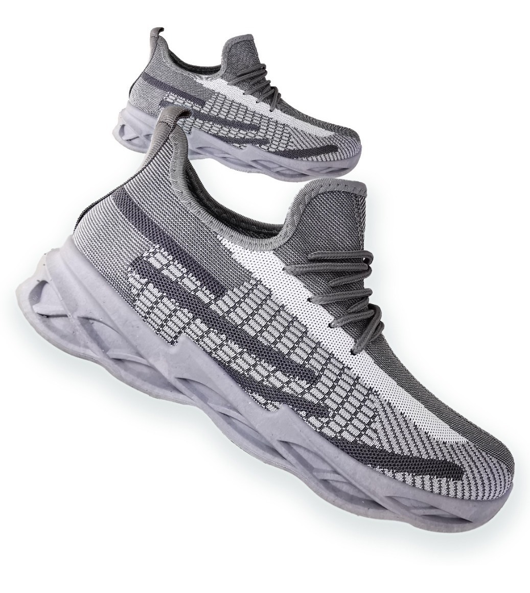 ZAPATILLAS HOMBRE GRIS 1066 DEPORTIVAS TRANSPIRABLE LIGERA - 2