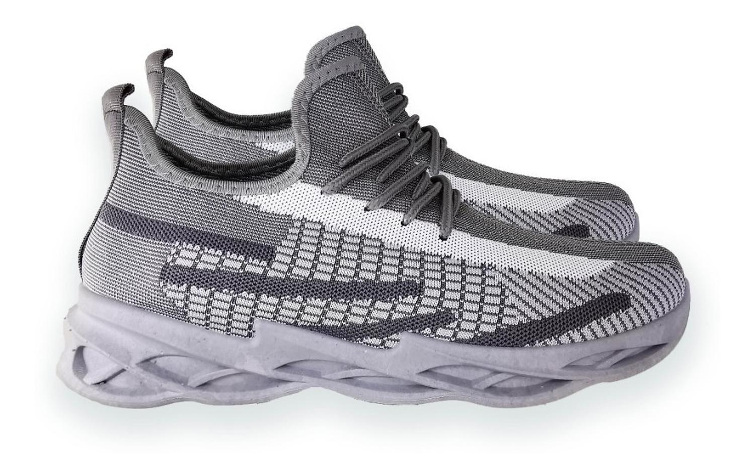 ZAPATILLAS HOMBRE GRIS 1066 DEPORTIVAS TRANSPIRABLE LIGERA - 3