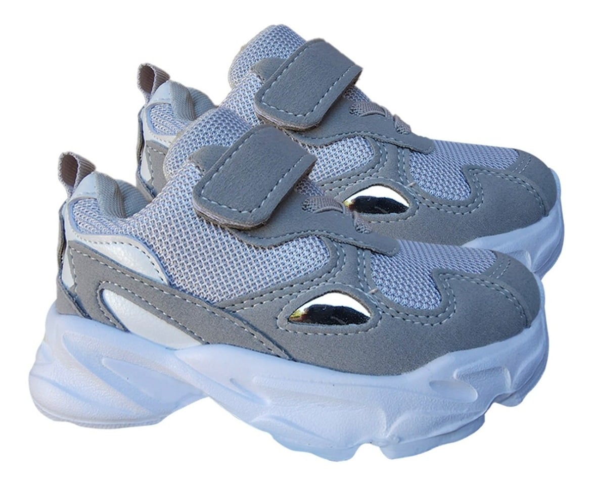 ZAPATILLAS NIÑA DEPORTIVAS RUNNING GRIS 7163 INFANTIL VELCRO - 2