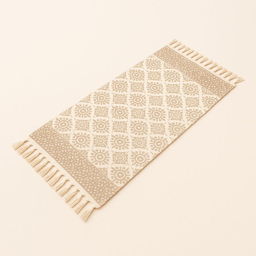 BAJADA DE CAMA 60X130 CM DE LINO CON DISEÑO CLÁSICO 746 - 2