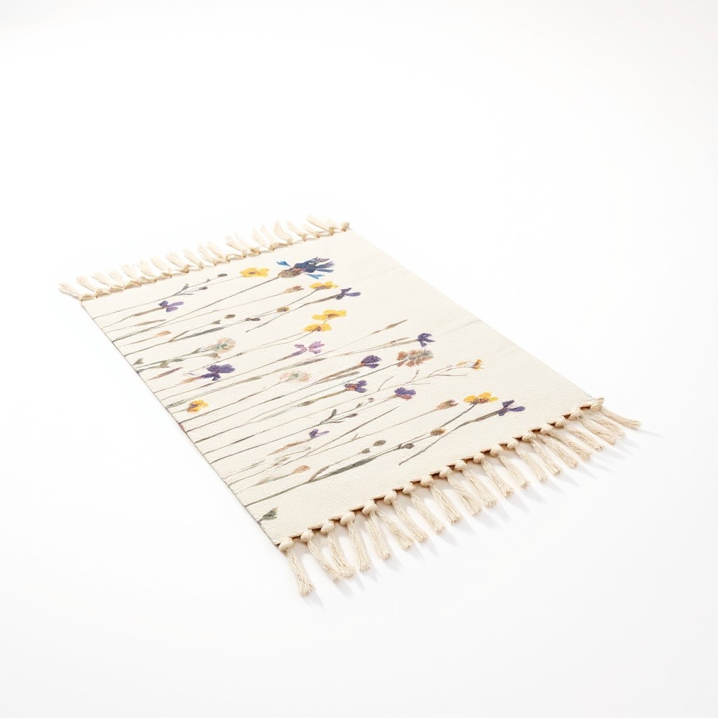 BAJADA DE CAMA 60X90CM LINO CON DISEÑO FLORAL 730 - 2