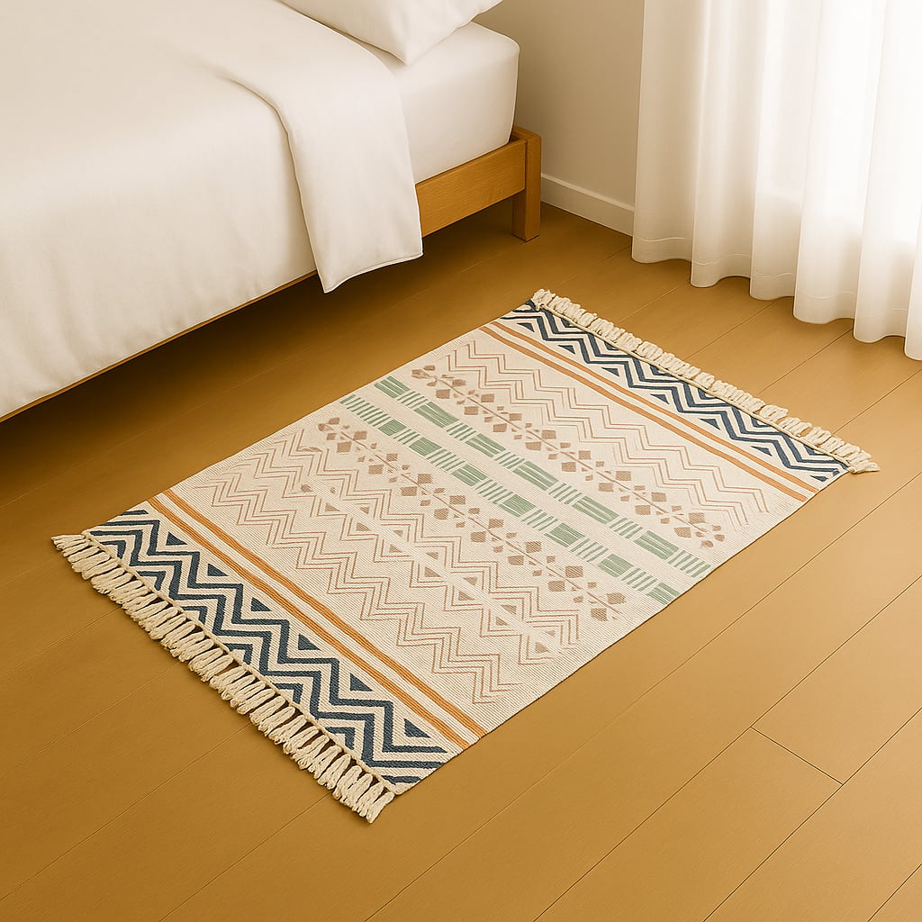 BAJADA DE CAMA 60X90CM DE LINO DISEÑO ELEGANTE ÉTNICO 733 - 2