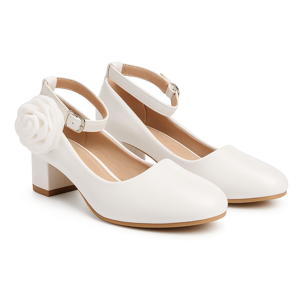 ZAPATO ELEGANTE PARA NIÑA PARA TODO TIPO DE OCASIÓN TALLA 33 EN COLOR BLANCO - 3