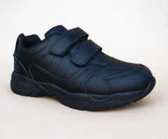 EXCELENTES ZAPATILLAS EN COLOR NEGROS  DEPORTIVAS CON VELCRO 7059  EN COLOR NEGRO - 2