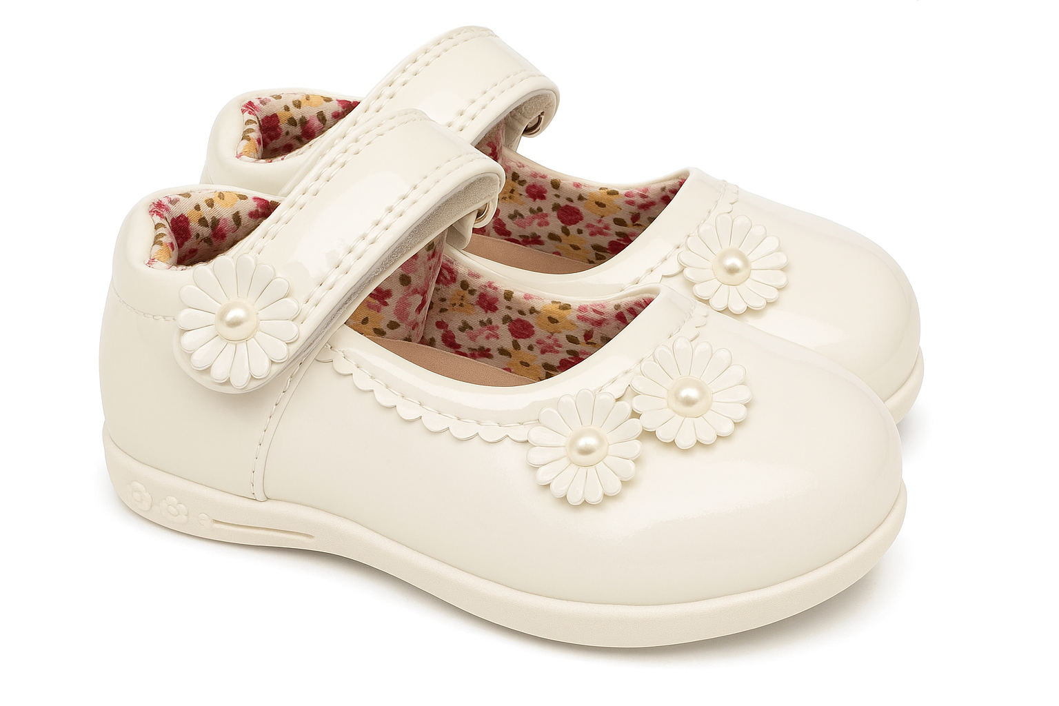 ZAPATO ELEGANTE PARA NIÑA DE CHAROL FIESTAS NAVIDAD BAUTIZOS MODELO EN COLOR BLANCO TALLA 18 7002 - 3