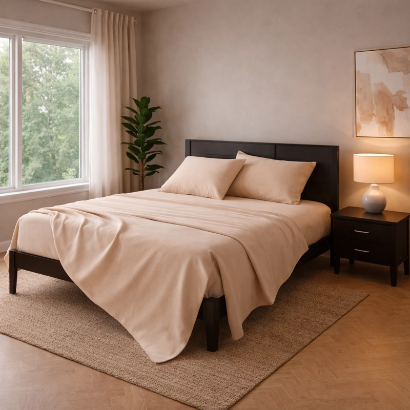 SABANAS SUAVES 800 HILOS BEIGE 2 PLAZAS - 1