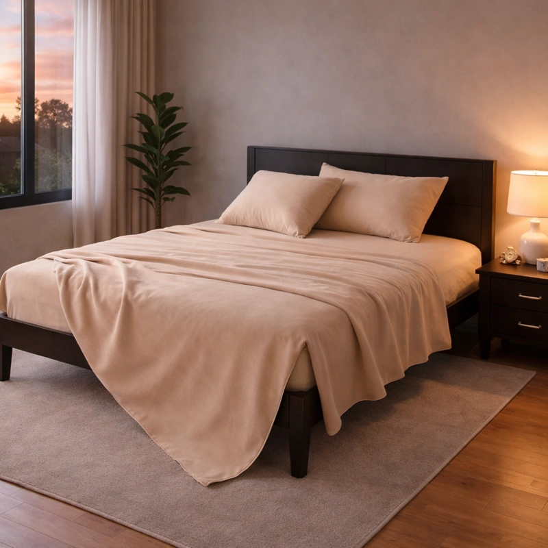 SABANAS 2 PLAZAS BEIGE SUAVE 800 HILOS - 1