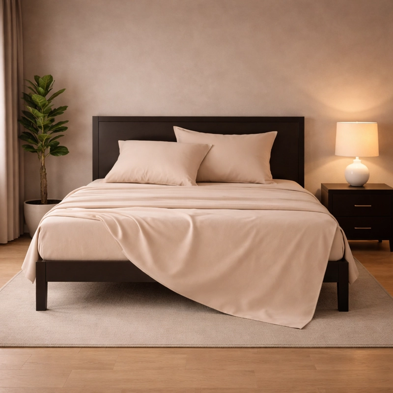 SABANAS 800 HILOS 2 PLAZAS BEIGE SUAVE Y ELEGANTE - 1