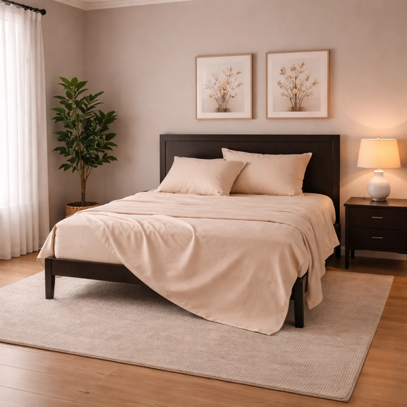 SABANAS BEIGE 800 HILOS 2 PLAZAS TACTO SUAVE - 1