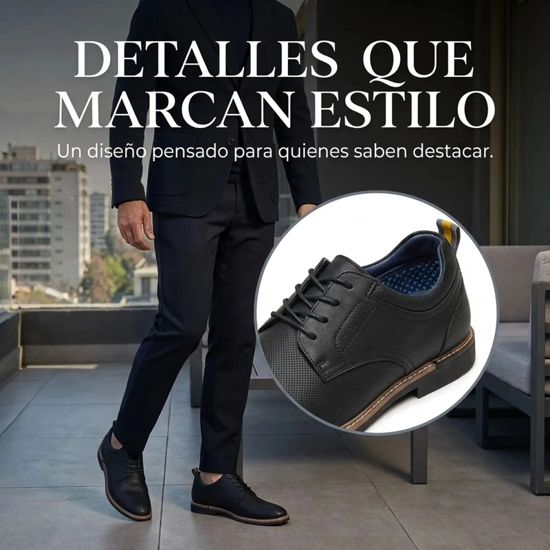 ZAPATO NEGRO CASUAL HOMBRE CORDONES ESTILO DERBY 7441 - 7