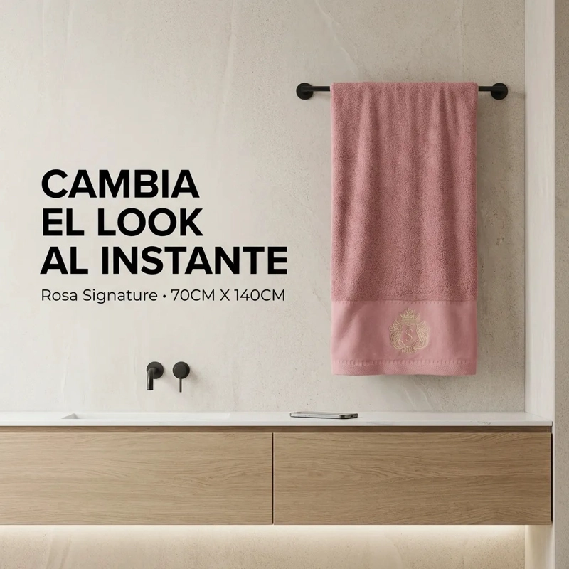 TOALLA DE BAÑO SIGNATURE ROSA VIEJO | ALGODON PREMIUM HOTEL - 2