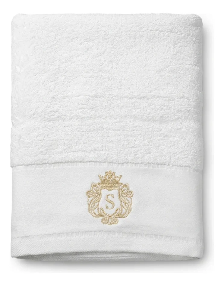 TOALLA ALGODON SIGNATURE BLANCO | BORDADA | ESTILO SPA - 1