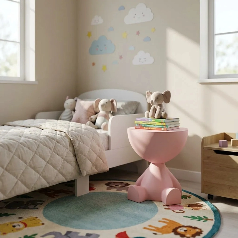 MESA AUXILIAR ROSA MODERNA DECORATIVA DE 41CM - 2